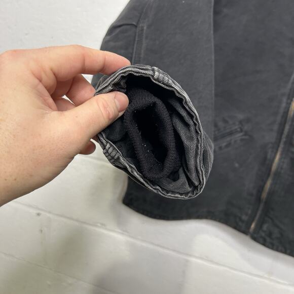 Y2K Carhartt Sherpa-Lined Hooded Detroit Jacket “Black” - Picture 5 of 10